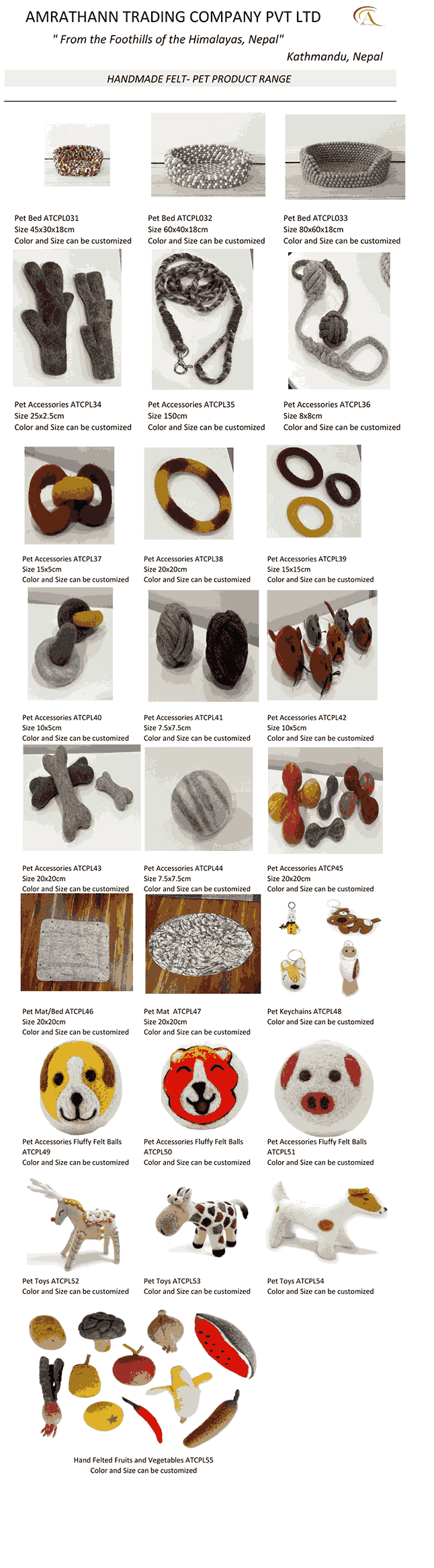 HANDMADE FELTS PRODUCTS - TOYS AND ACCESSORIES 